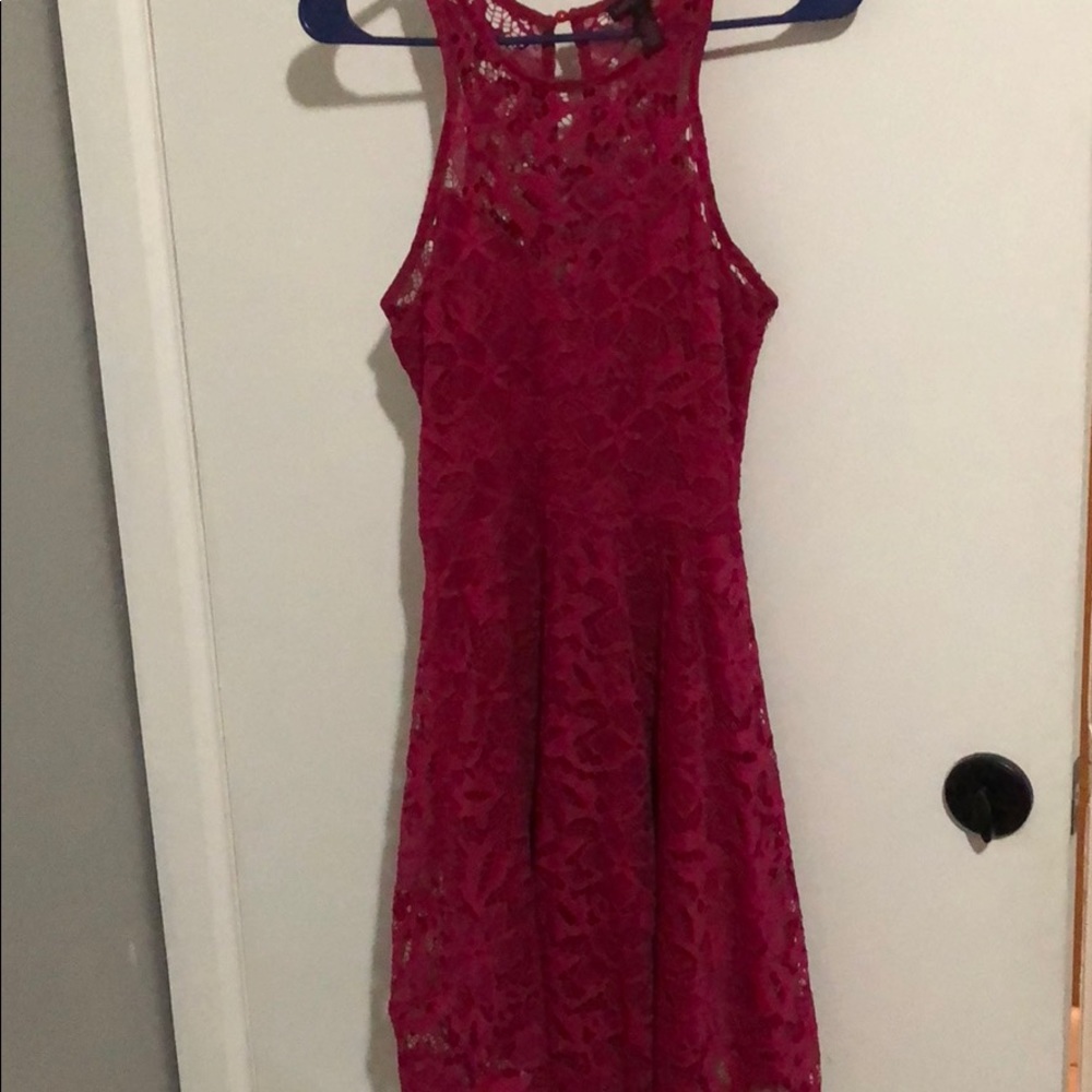 Red lace dress